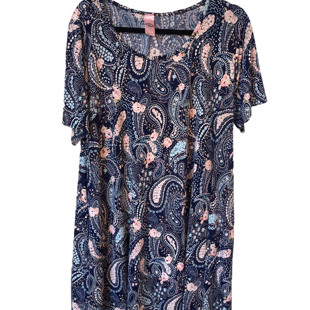 PAISLEY SHORT SLEEVE DRESS WITH POCKETS - Picture 3 of 7